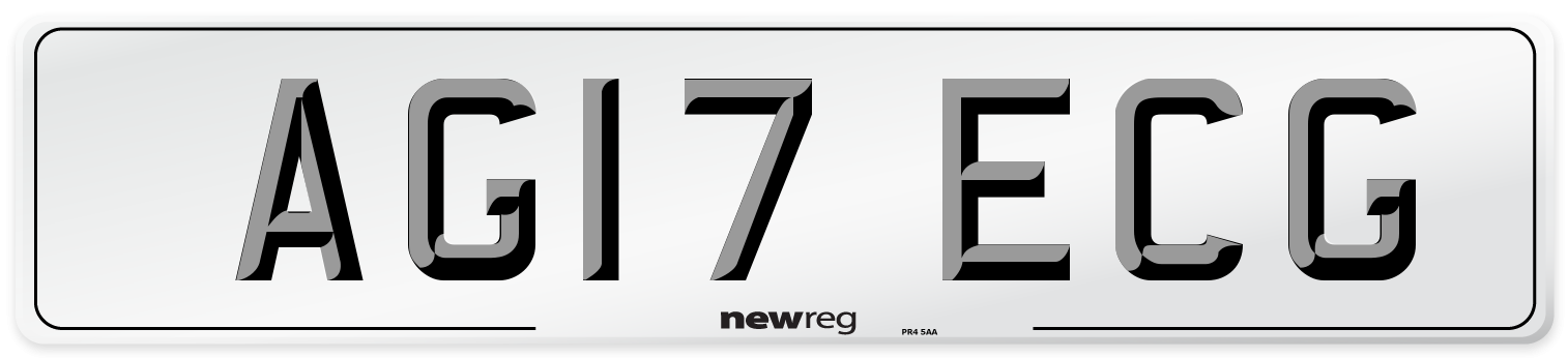 AG17 ECG Number Plate from New Reg